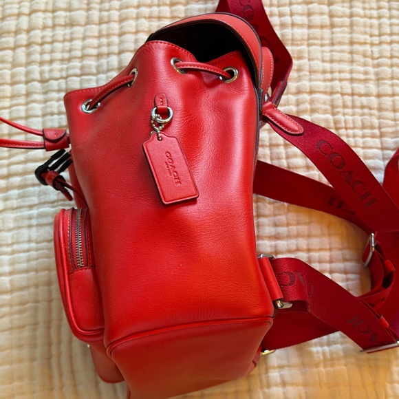 Coach backpack purse red leather NWT main image 6